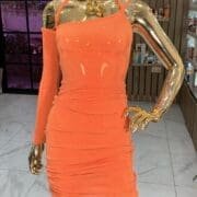 One Off shoulder longe sleeve mini dress