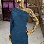 One shoulder  goddess mini dress