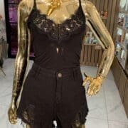 Sleeveless black cutout bodysuit