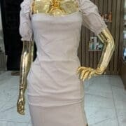 Tiered Ruffle HemSweetheart Neck Tie Bow Short Puff Sleeve Mini Dress