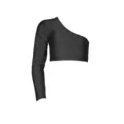Jessica - Lycra Satin One Sleeve Crop Top