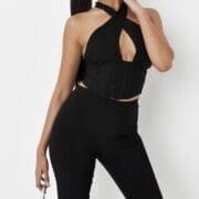 MissGuided Cross Front Corset Top