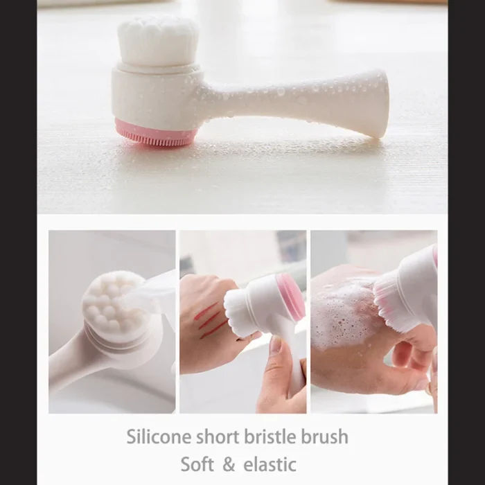 3D Bilateral Silicone Facial Cleanser Facial Brush Soft Bristles Silicone Double Sided Exfoliator Face Scrub Brush.jpg