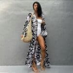 Zara Black and White Kimono