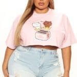 Fashionnova Bear Toaster Cropped Tee