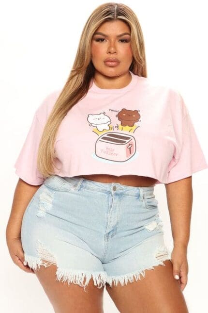 Fashionnova Bear Toaster Cropped Tee
