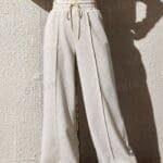 SHEIN EZwear Solid drawstring waist wide leg sweatpants