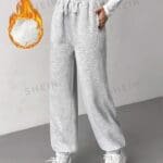 SHEIN Drawstring waist Thermal Lined sweatpants