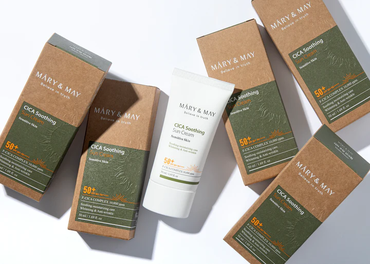 Mary And May Vegan CICA Sooting Sun Cream Spf 50 PA++++ - Image 1