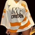 Letter Print Long Sleeve Dress, Casual V-Neck Loose Mini Dress For Spring