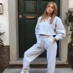 Prettylittlething Ash Grey Casual Jogger Crop Sweatshirt Tracksuit