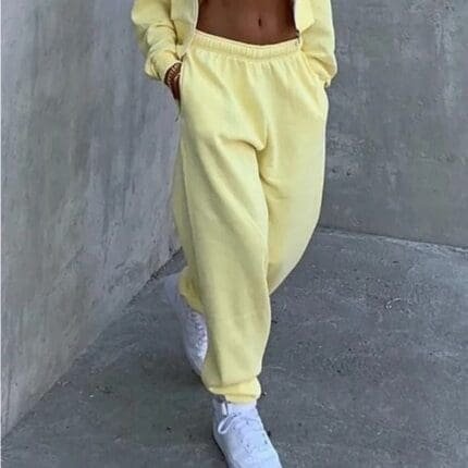 Prettylittlething Yellow  Tie Waist Joggers
