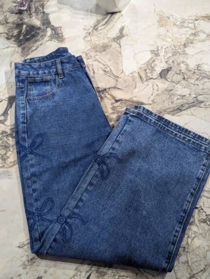 Washed Blue Denim Mummy Jeans