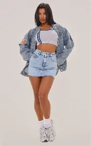 Catch my Vibe Denim Mini Skirt -light blue wash