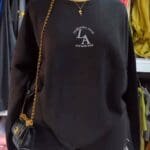 In The Style Curve Black LA Embroidered Graphic Wrap Waistband Sweat And Shot Set