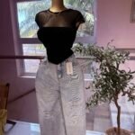 Mesh Splice Tee with Padded Chest – Blush Pink / Almond