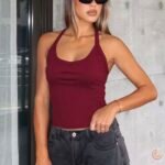 Curve Ribbed Bare Back Tank – Stretch Knit Fit