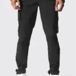 Skinny Cargo Contrast Stitch Jogger Trouser black