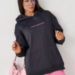 Street Bold Hoodie – Printed Oversized Fit (Dark Grey)