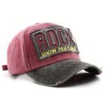 Vintage Distressed Hard Brim Embroidered Cap