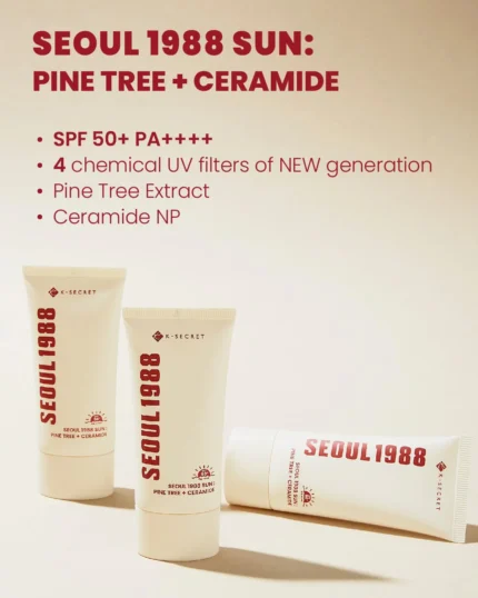 K Secret Seoul 1988 Sun Pine Tree + Ceramide Sunscreen SPF50+ PA++++ 50ml