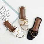 Chic Gold Buckle Slides