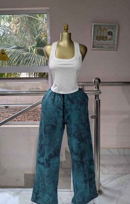 Teal Green Tie-Dye Joggers