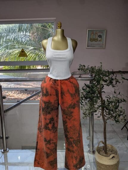 Burt-Orange-Charcoal Tie-Dye Joggers