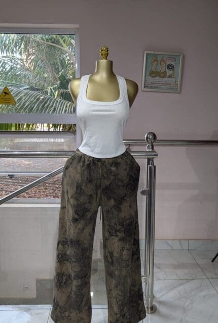 Olive Green & Black Tie-Dye Joggers