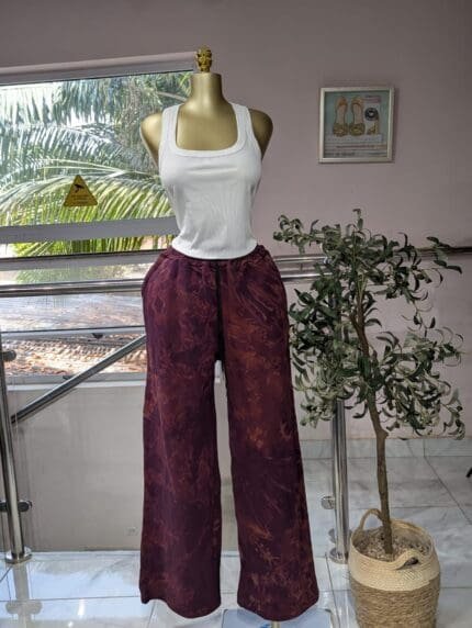Rich Maroon Tie-Dye Joggers