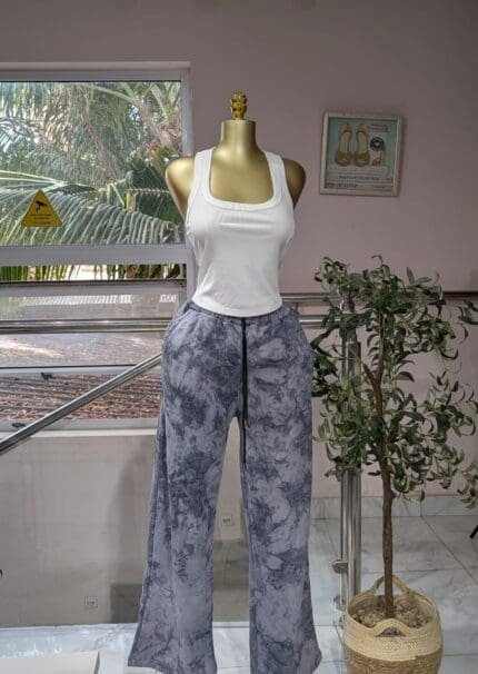 Dark Charcoal-Grey Tie-Dye Joggers