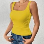 Fitted Square Neck Tank Top
