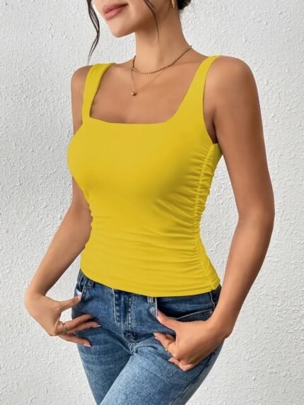 Fitted Square Neck Tank Top