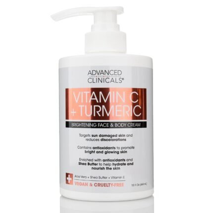 Advanced Clinicals Vitamin C + Turmeric Brightening Face & Body Cream