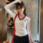 Cotton Sporty Shoulder-Detail Crop Tee