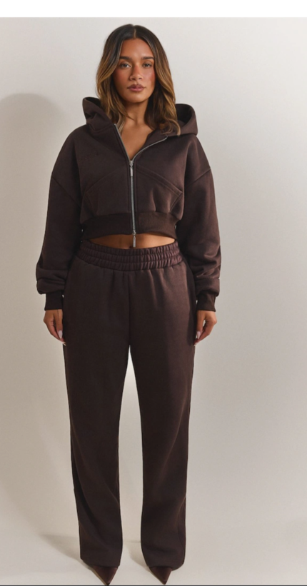 Slim Fit Crop Jacket & Joggers Set