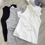Henry Collar Button Sleeveless Top