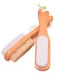 Wooden Handle Pumice Stone & Foot Washboard Brush Set – Foot Care Exfoliating Scrub Tool