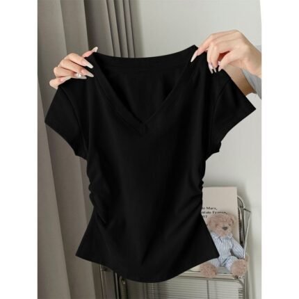 Ruched V-Neck Tee