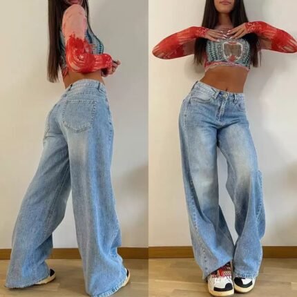 Relaxed vintage-wash denim jean