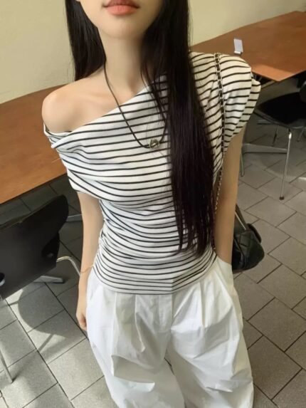 Striped Off-Shoulder Top