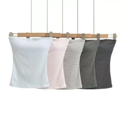 Stripe Strapless Ruched Tube Top