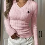 Cable Knit V-Neck Sweater