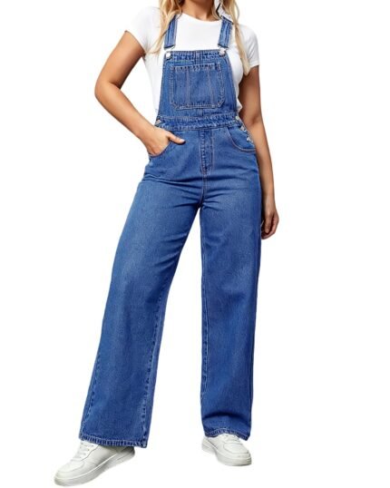 The Blue Haven Wide-Leg Denim Dungarees