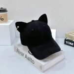 The Kiki Cat-Ear Baseball Cap – Black