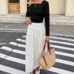 The Celeste Dotted Midi Skirt