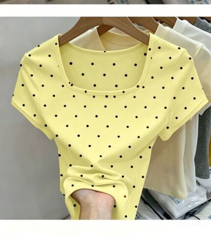 The Liora Lime Pop Polka Dot Tee
