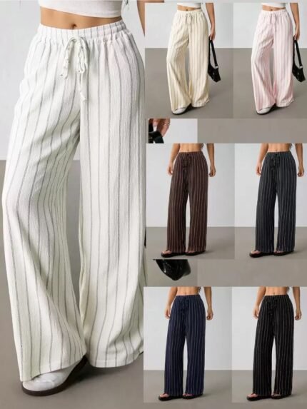The Milano Pinstripe Wide-Leg Pants