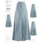 The Elodie Flow Maxi Denim Skirt – Light Blue
