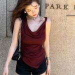 Sienna Draped Asymmetric Tank Top